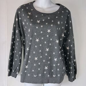 STORIA Grey Knit Star Print Sweater-S